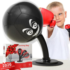 HZG front view of desktop punching bag showing compact design and easy setup