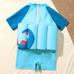 IDOPIP swim suit on child for scale showing age-appropriate sizing