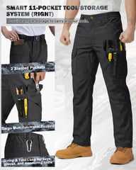 IGOLUMON cargo pockets open displaying phone, pen slots, and secure storage