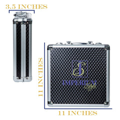 Imperium Style sleek black-and-silver case closed for protected transport