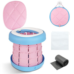 Inmorven front view folded portable potty, compact for travel