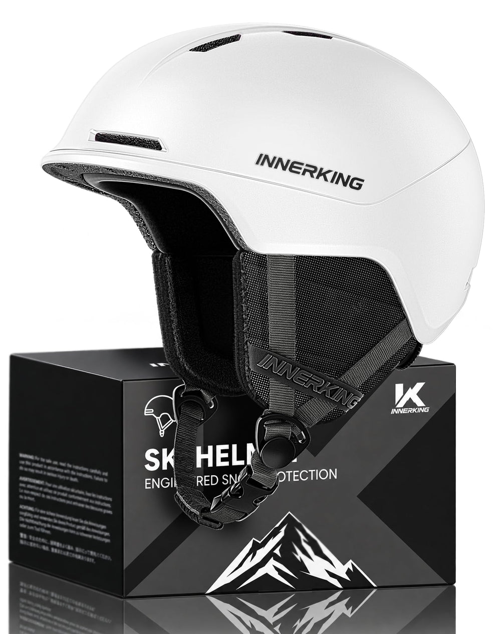 InnerKing helmet front view showing sleek shell and visibility benefits