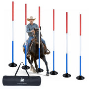 inoreal full pole set front view showing organized six poles and bases for portability and reliability