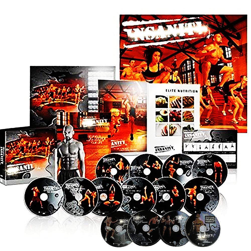 Generic Insanity deluxe kit front packaging showing contents and program benefits