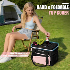 INSMEER hard shell top with four cup holders providing stable surface