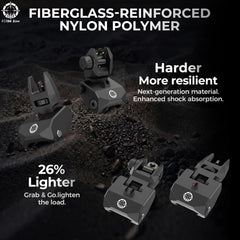 IOIM Aim rear sight front view offering dual-aperture alignment benefit