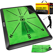 IOOBLBEI golf hitting mat front view showing compact portable practice surface and instant feedback