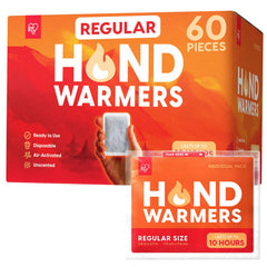 IRIS USA front packaging showing 60-count warms for reliable cold protection