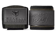 Iron Bull Strength front view of wraps showing secure fit and competition look