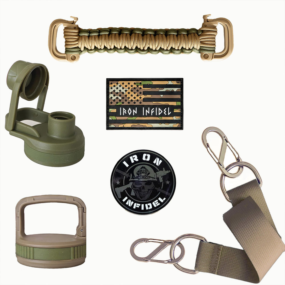 Iron Infidel battle pack front view showing full kit and benefit fast upgrades