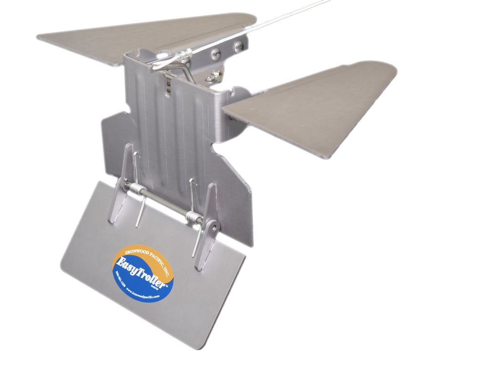 Ironwood Pacific EasyTroller front view showing plate and fins, for controlled slow trolling