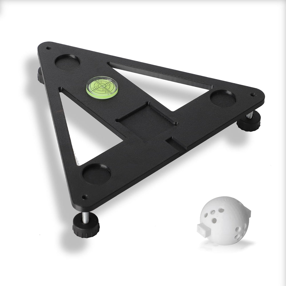 ISDOHS stand front view showing stable ABS base and adjustable frame for consistent setup