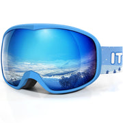 ITOWE front view of kids ski goggles showing full-face coverage and safe fit