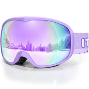 ITOWE front view of kid ski goggles showing full-frame protection and clear visibility