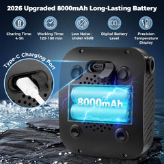 Ivuqa rechargeable pump LED display close-up, precise battery and temp info benefit