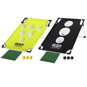 Izzo front view of assembled pong-hole set showing target and frame, ideal for backyard practice