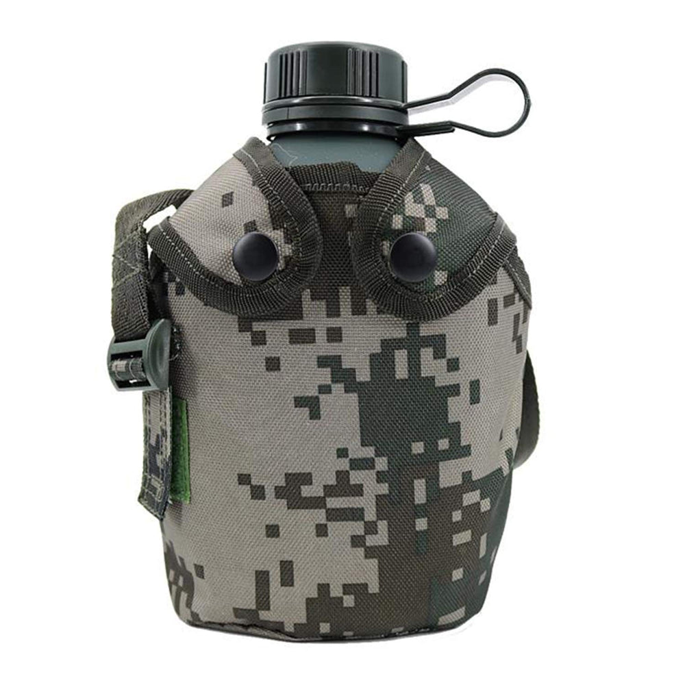 Jadedragon front view of woodland canteen showing compact carry design and durability