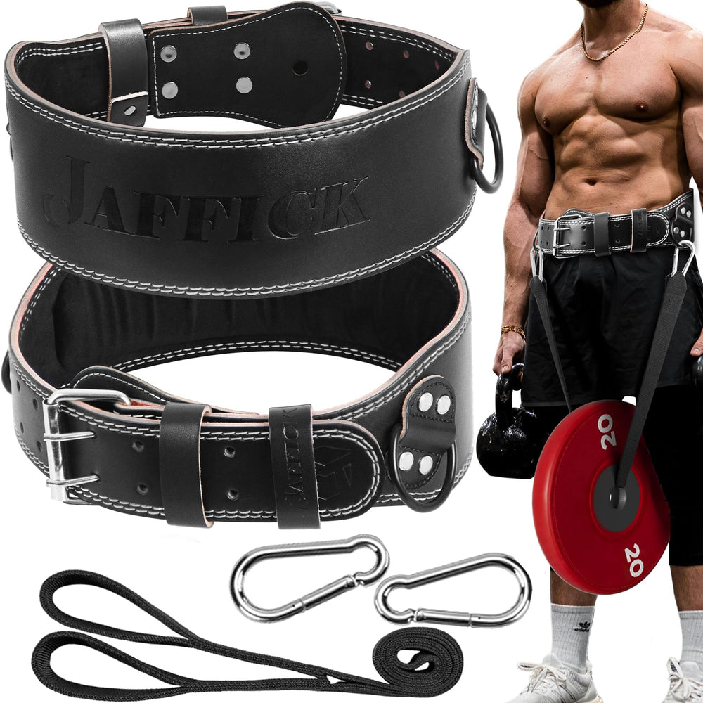 Jaffick front view of leather belt showing robust construction and secure support