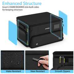 Jaffzora top dust-proof compartment open with mesh pockets for small items