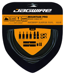 Jagwire Mountain Pro black front packaging showing complete brake cable kit and benefits