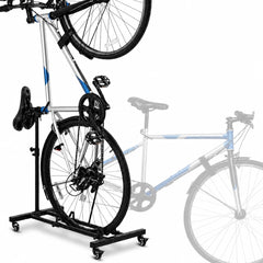 Japard front view of upright bike stand showing compact storage benefit