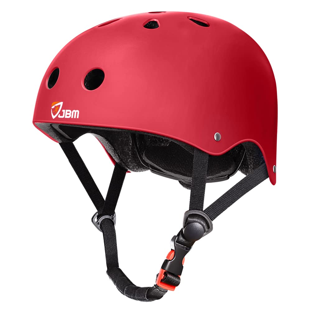 JBM helmet front view showing sleek shell and secure fit benefit