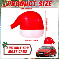 JellyArch Santa hat mounted on a golf cart demonstrating fit and cheerful decoration
