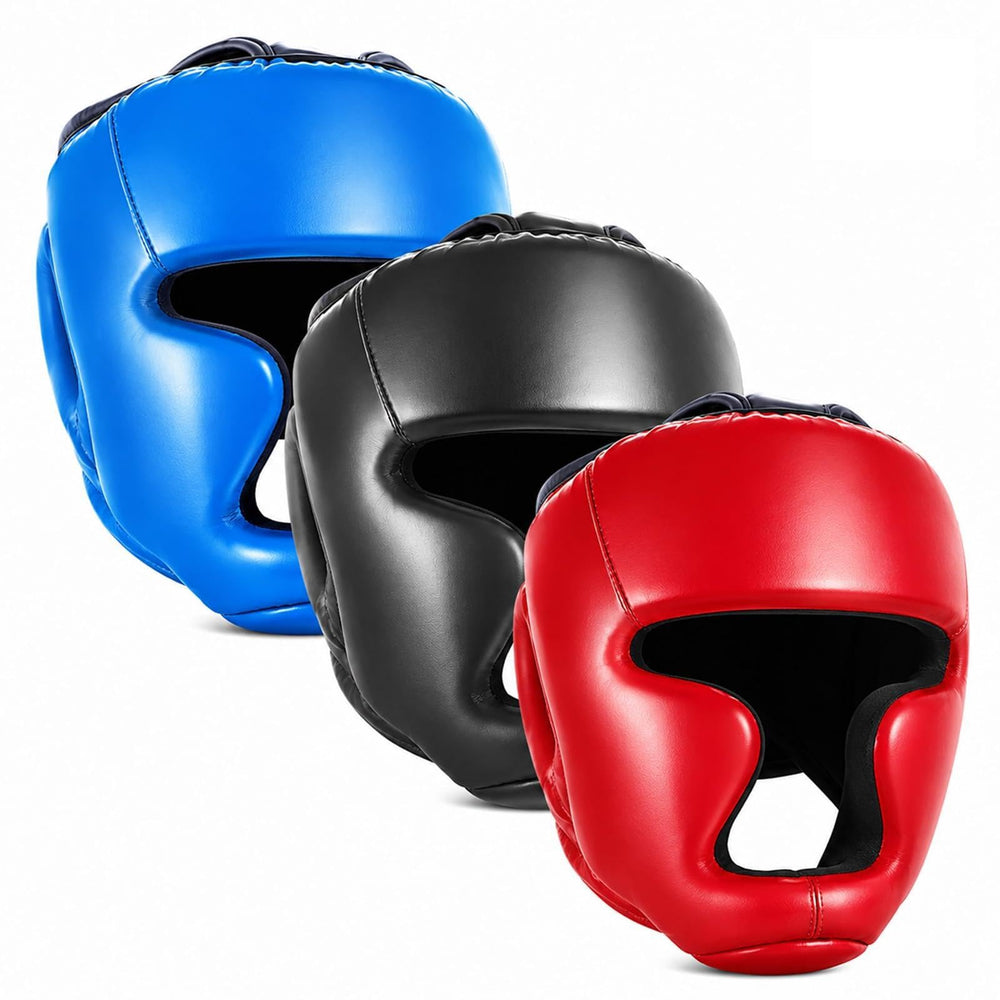 Jenaai front view blue headgear showing secure fit and visibility benefit