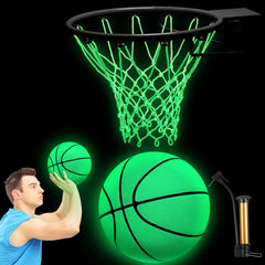 Jenaai glow basketball front view showing luminous surface and clear branding benefit visibility