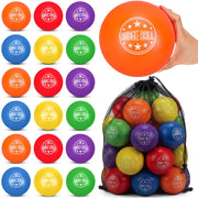 Jerify front packaging showing 18-piece colorful dodgeball set and storage bag for organization
