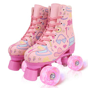 jessie front view pink graffiti boot showing playful design and ankle support