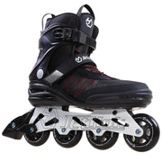 JetHok front view of skate showing secure closures and stylish black red design for confidence