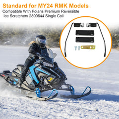 Jetuplusllc scratcher mounted on Polaris track demonstrating improved ice shedding