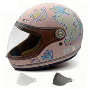 JGJUUZ front view of helmet showing bright graphics and secure fit