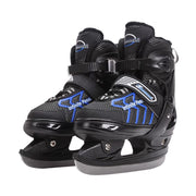 JGMLZK front view black blue skates showing overall design and fit