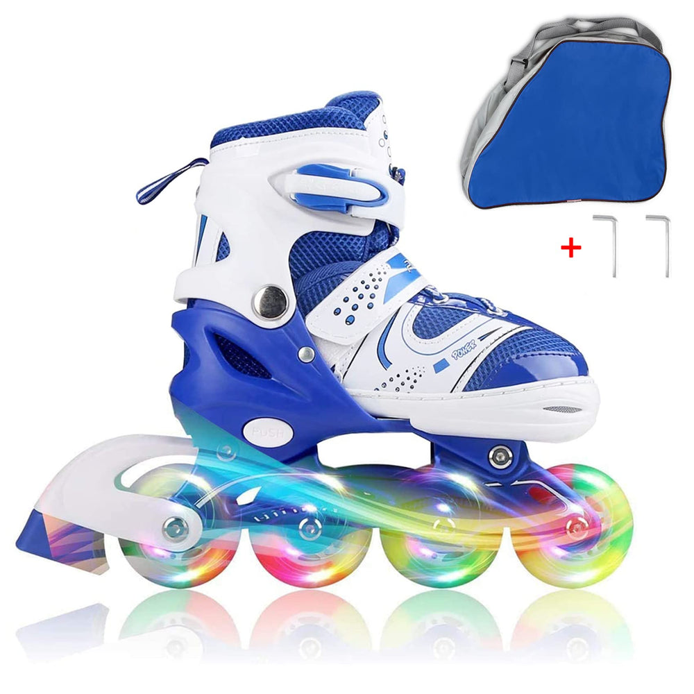 JIFAR front view of inline skates showing stable frame and lights for safe play