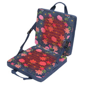 JLDTOP front view of blue floral heated seat showing comfortable padding and warmth