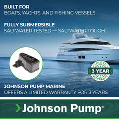 Johnson Pump AS888 wiring connection view showing terminals and secure electrical connection benefit