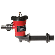 Johnson Pumps front view showing compact livewell pump and easy mounting, improves fit