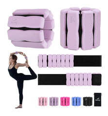 JORICY front view purple wrist weights showing compact bracelet design and portability