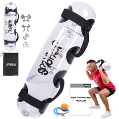 JOYPLUS aqua bag front view showing cylinder shape and max 44lb marking, improves balance