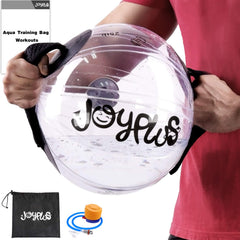 JOYPLUS front view of ball-shaped aqua bag showing ergonomic shape and portability benefit