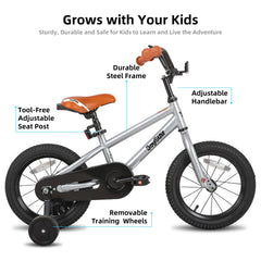 JOYSTAR side view with training wheels attached for beginner stability and confidence