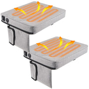 Juexica front view of both light gray heated seat cushions showing portability and design