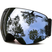 JULI Eyewear front view showing black frame and wide field of vision benefit