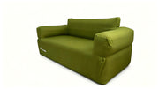 Julymoda front view grass green inflatable couch showing shape and portability benefit