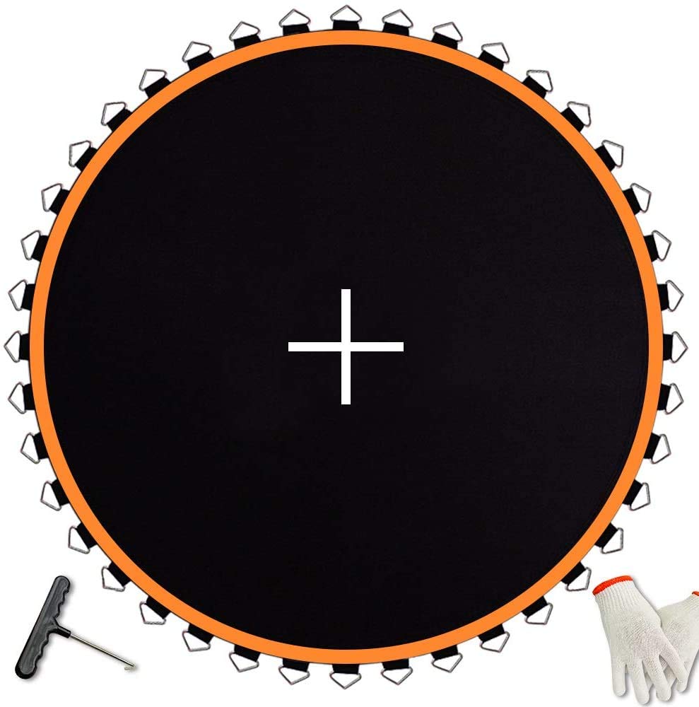 Jump Tastic Trampoline front view of 127-inch mat showing fit and brand durability