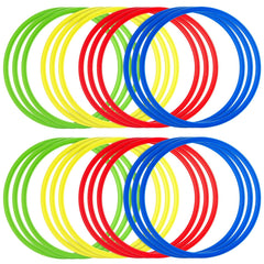 Juvale agility rings front packaging showing 24 colorful hoops and set benefit
