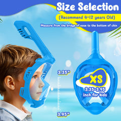 Jwintee child wearing mask in pool comfortable fit and wide underwater view