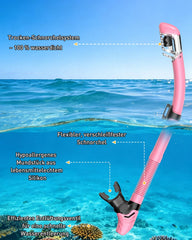 Jwintee dry-top snorkel float valve preventing water entry for safer breathing